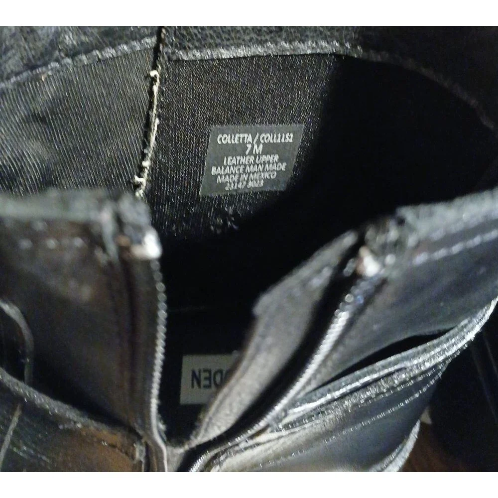 A212. NEW Steve Madden Size 7M Black Leather Colletta Zip Up Ankle Bootie Boot